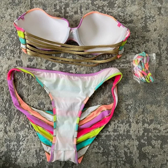 Victoria’s Secret Neon Striped bikini - Picture 8 of 8